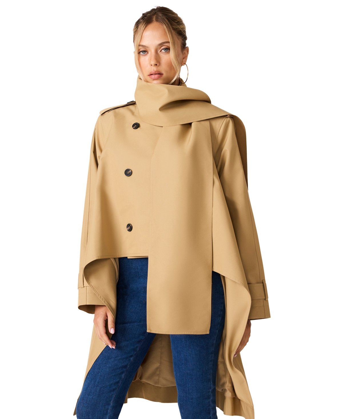 Steve Madden Women’s Caspian Cotton-Blend Storm-Flap Trench Coat – Miltary Khaki Steve Madden Women’s Caspian Cotton-Blend Storm-Flap Trench Coat – Miltary Khaki