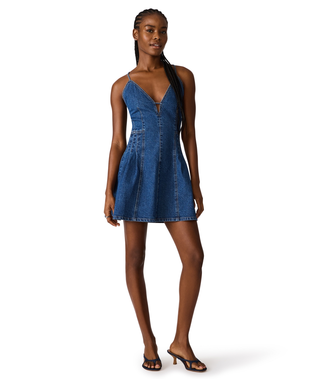 Steve Madden Women’s Dianne Sleeveless Denim Mini Dress – Denim Blue Steve Madden Women’s Dianne Sleeveless Denim Mini Dress – Denim Blue