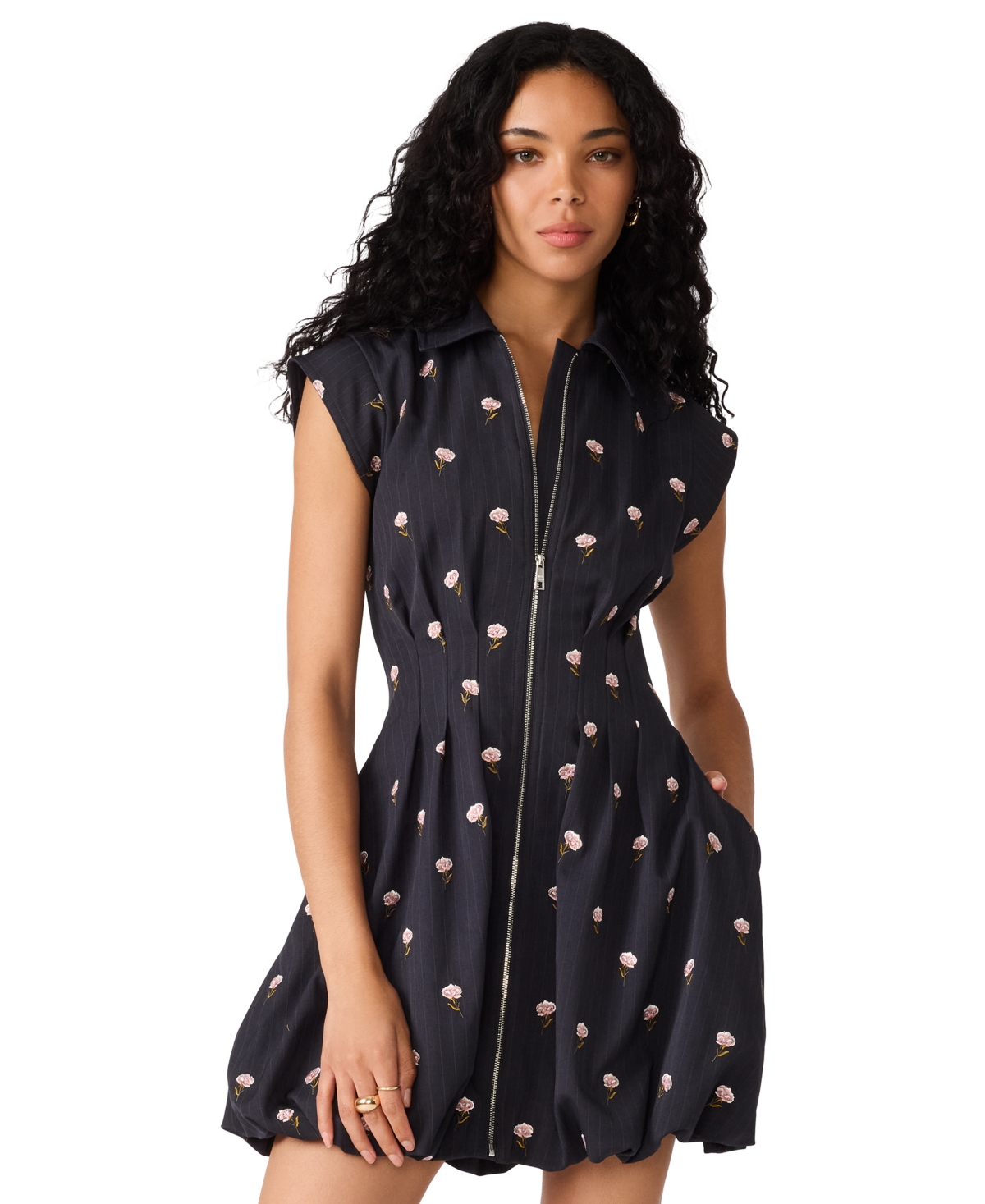 Steve Madden Women’s Dyanne Collared Mini Dress – Navy Stripe Steve Madden Women’s Dyanne Collared Mini Dress – Navy Stripe