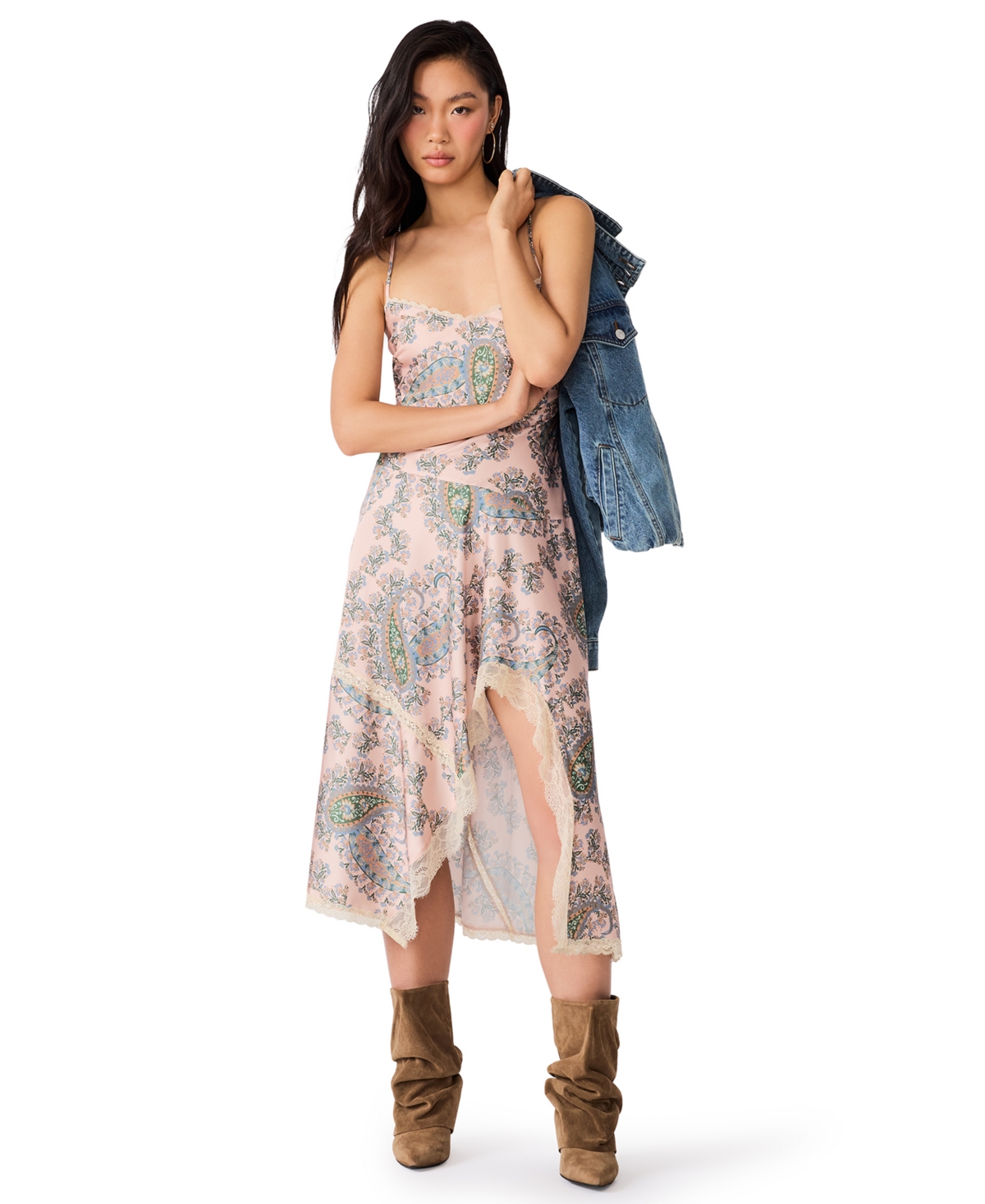 Steve Madden Women’s Kamrynn High-Low Paisley-Print Lace-Trim Dress – Shepards Paisley Steve Madden Women’s Kamrynn High-Low Paisley-Print Lace-Trim Dress – Shepards Paisley