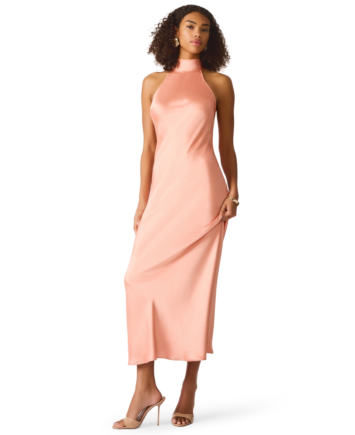 Steve Madden Women’s Lara Satin Maxi Dress – Apricot Ge Steve Madden Women’s Lara Satin Maxi Dress – Apricot Ge