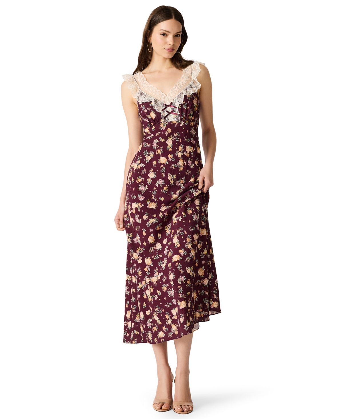 Steve Madden Women’s Lisella Sleeveless Midi Dress – Port
