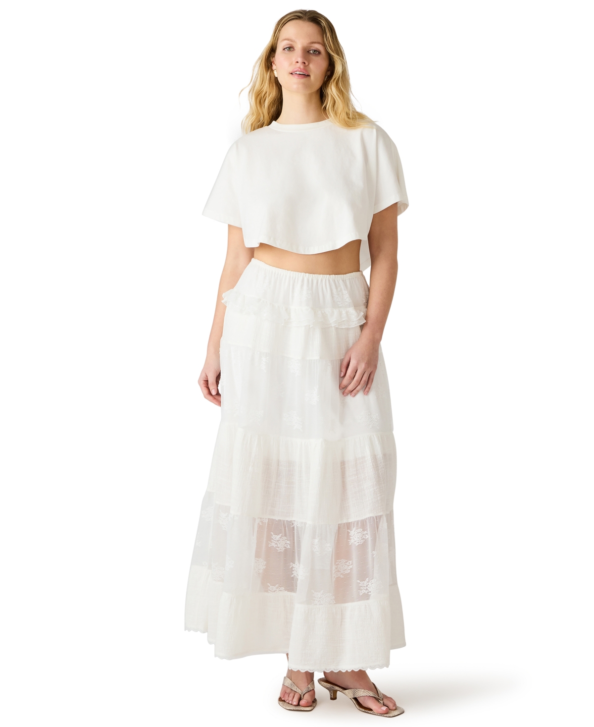 Steve Madden Women’s Tarryn Flared Loose Fit Skirt – White Lace Steve Madden Women’s Tarryn Flared Loose Fit Skirt – White Lace
