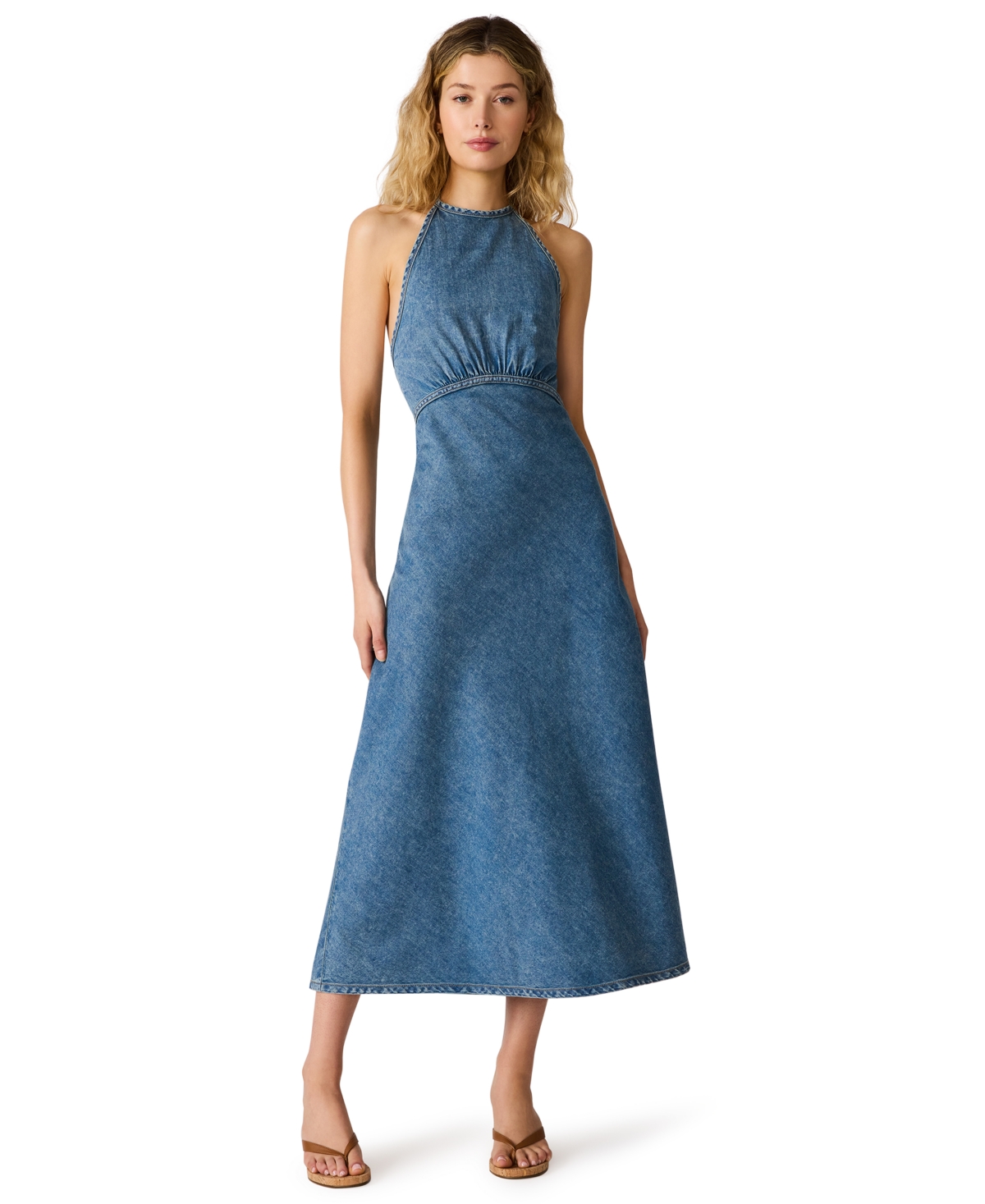 Steve Madden Women’s Vilma Halter Neck Sleeveless Midi Dress – Arctic Blue Steve Madden Women’s Vilma Halter Neck Sleeveless Midi Dress – Arctic Blue