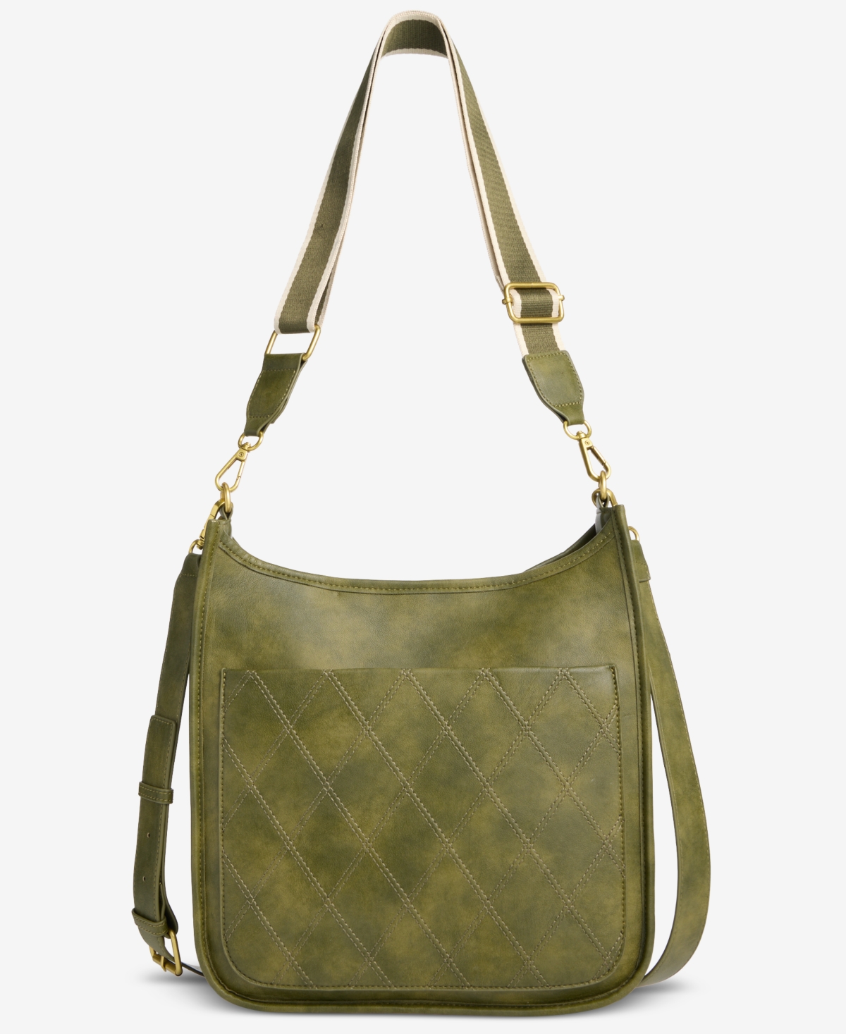 Style & Co Diamond Quilted Dip Crossbody Bag, Macy’s Exclusive – Green/olive