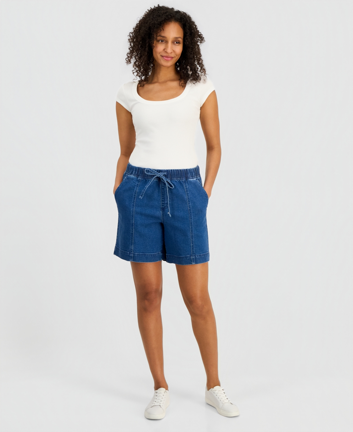 Style & Co Women’s Denim High-Rise Pull-On Shorts, Macy’s Exclusive – Sol Wash Style & Co Women’s Denim High-Rise Pull-On Shorts, Macy’s Exclusive – Sol Wash