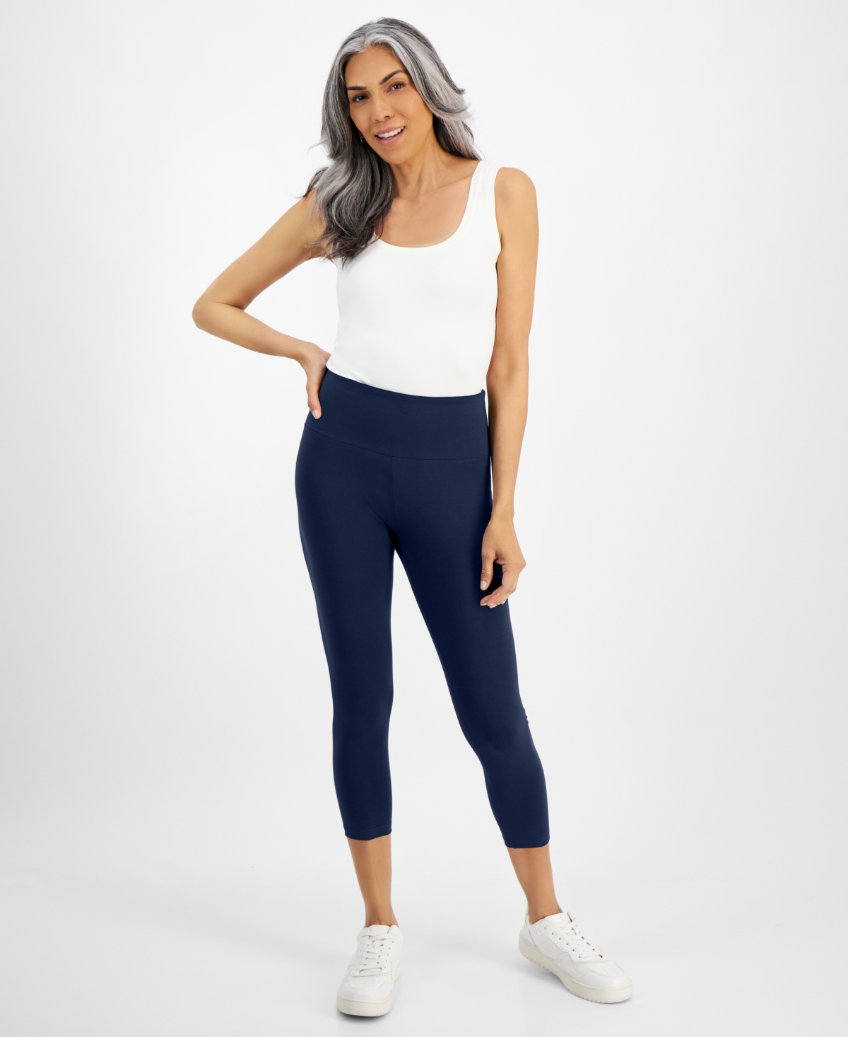 Style & Co Women’s High Rise Cropped Pull-On Leggings, Created for Macy’s – Industrial Blue Style & Co Women’s High Rise Cropped Pull-On Leggings, Created for Macy’s – Industrial Blue