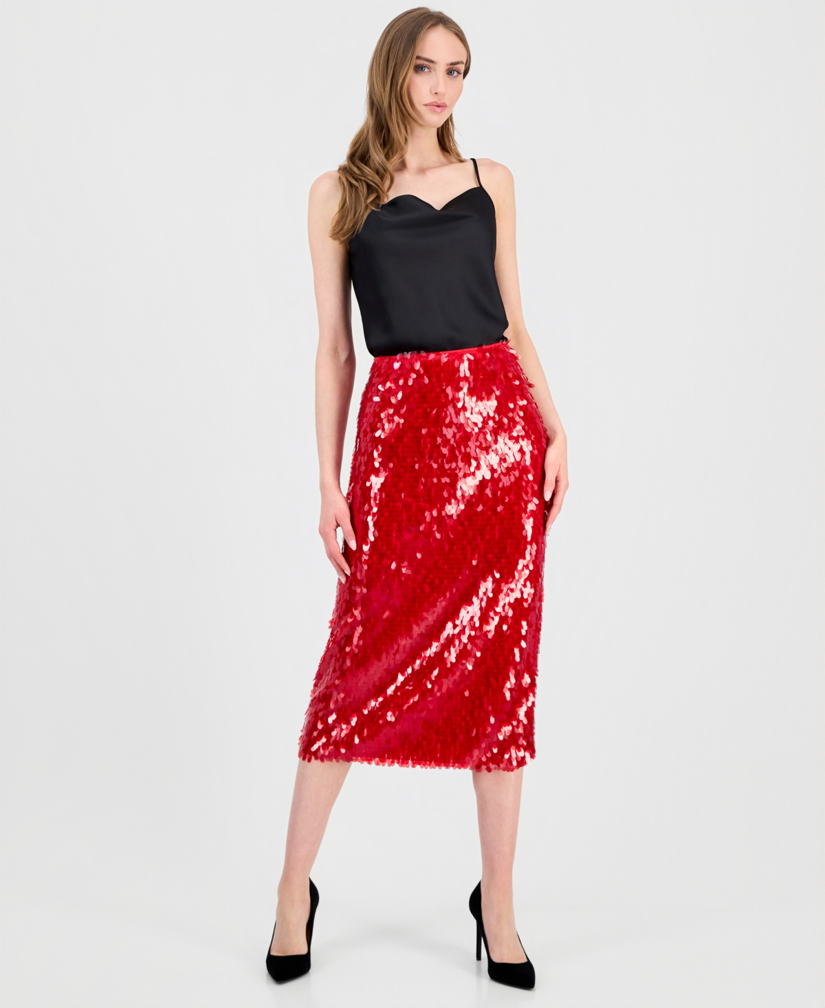 T Tahari Women’s Slim-Fit Sequin Midi Skirt – Love Star T Tahari Women’s Slim-Fit Sequin Midi Skirt – Love Star