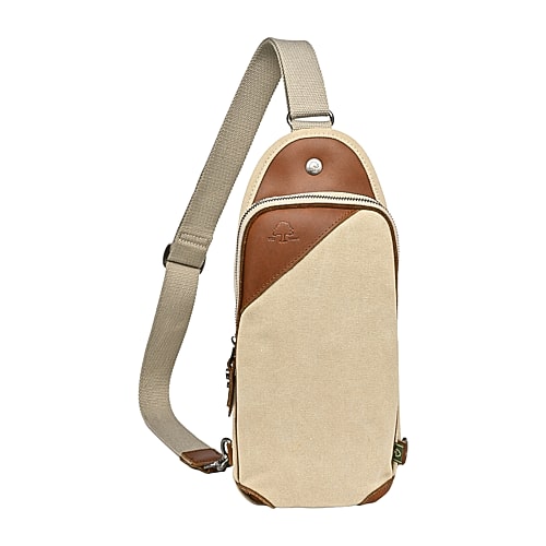 TSD Brand Canna Crossbody Bag, One Size, Beige