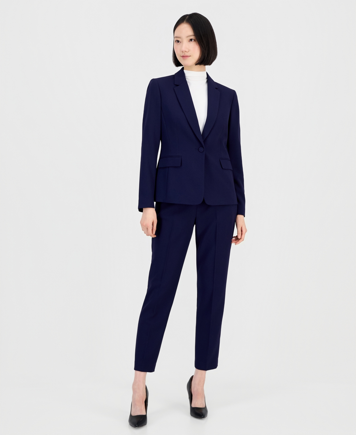 Tahari Asl Women’s One-Button Pantsuit Set – Midnight Tahari Asl Women’s One-Button Pantsuit Set – Midnight