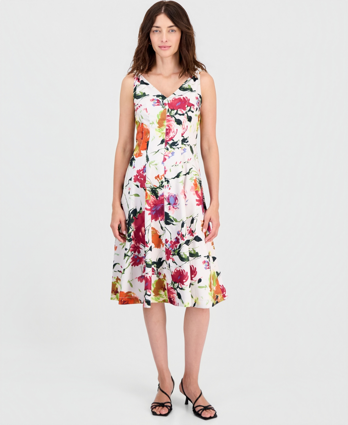 Tahari Asl Women’s Printed Sleeveless Fit & Flare Dress – SAND FLORAL Tahari Asl Women’s Printed Sleeveless Fit & Flare Dress – SAND FLORAL
