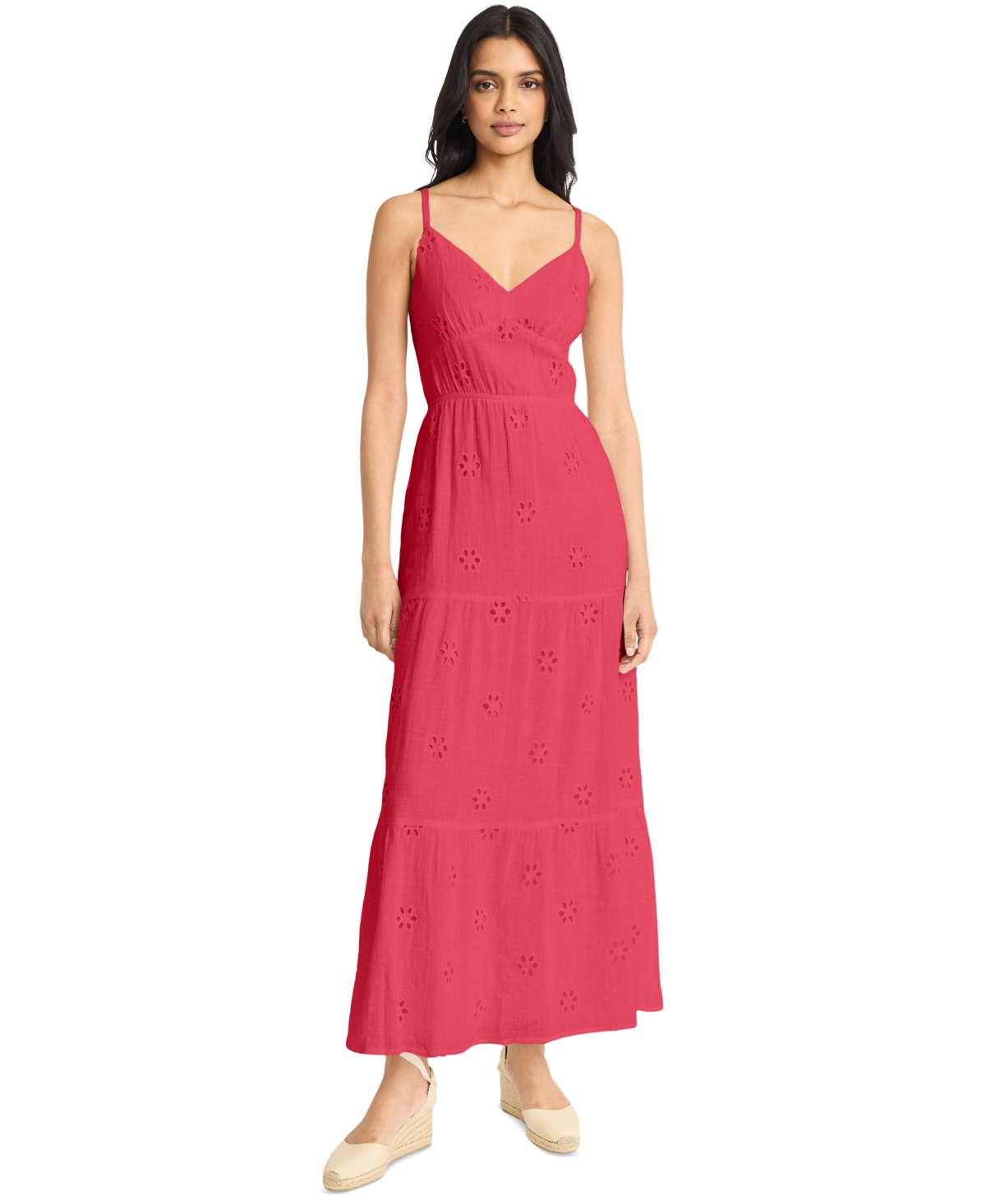 The Good Journey Women’s Eyelet Open-Back Maxi Dress – Claret Red The Good Journey Women’s Eyelet Open-Back Maxi Dress – Claret Red