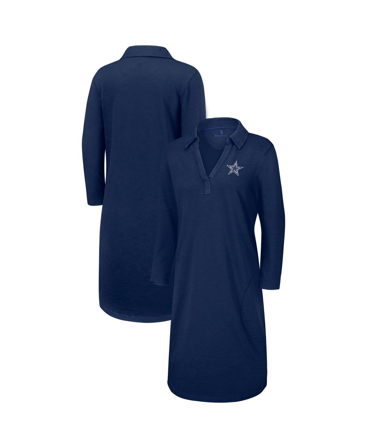 Tommy Bahama Women’s Navy Dallas Cowboys Ashby Isles Three-Quarter Length Sleeve Pullover Jersey Dress – Navy