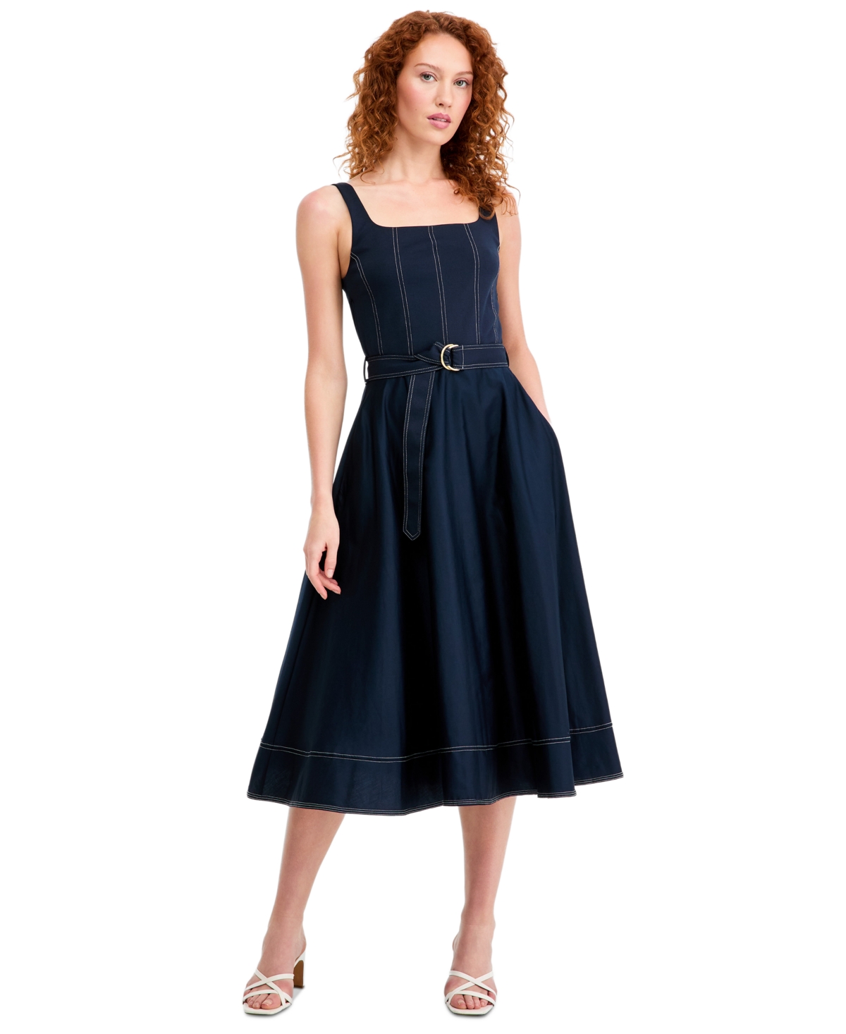Tommy Hilfiger Women’s Contrast Stitch Tank Dress – Dark Night