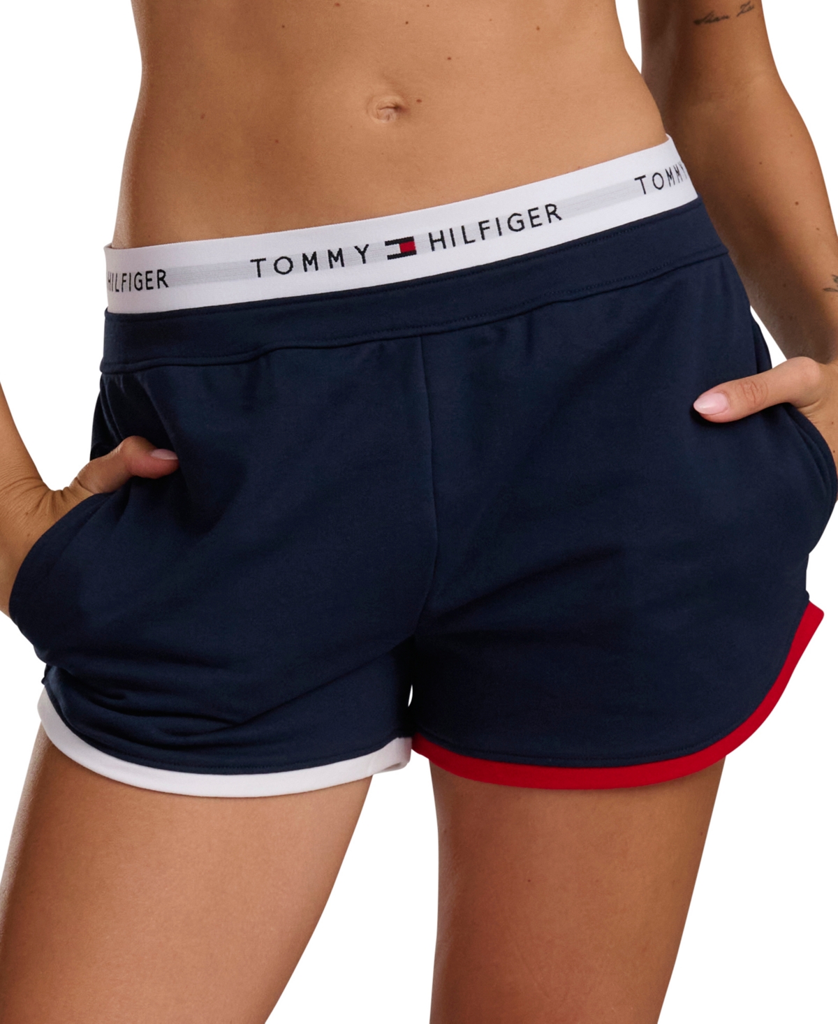 Tommy Hilfiger Women’s Mid-Rise French Terry Boxer Shorts, 3″ Inseam – Sky Captain Tommy Hilfiger Women’s Mid-Rise French Terry Boxer Shorts, 3″ Inseam – Sky Captain