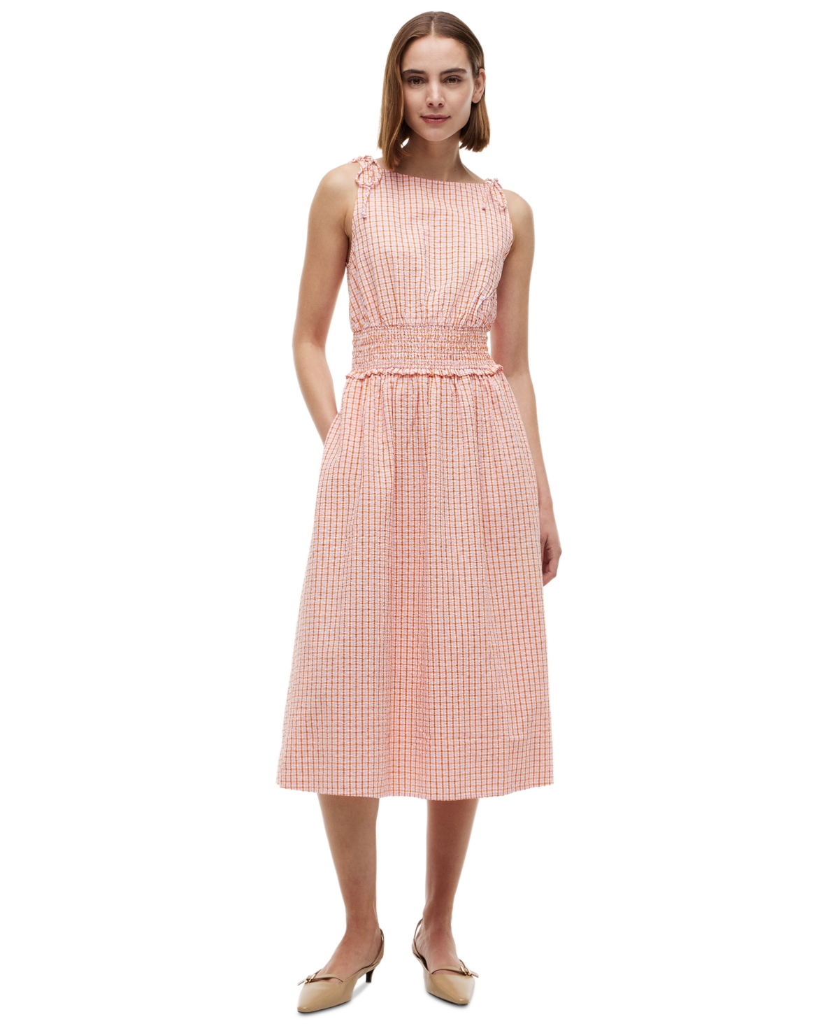 Tommy Hilfiger Women’s Seersucker Sleeveless Cotton Dress – Gingham Biscuit Tommy Hilfiger Women’s Seersucker Sleeveless Cotton Dress – Gingham Biscuit
