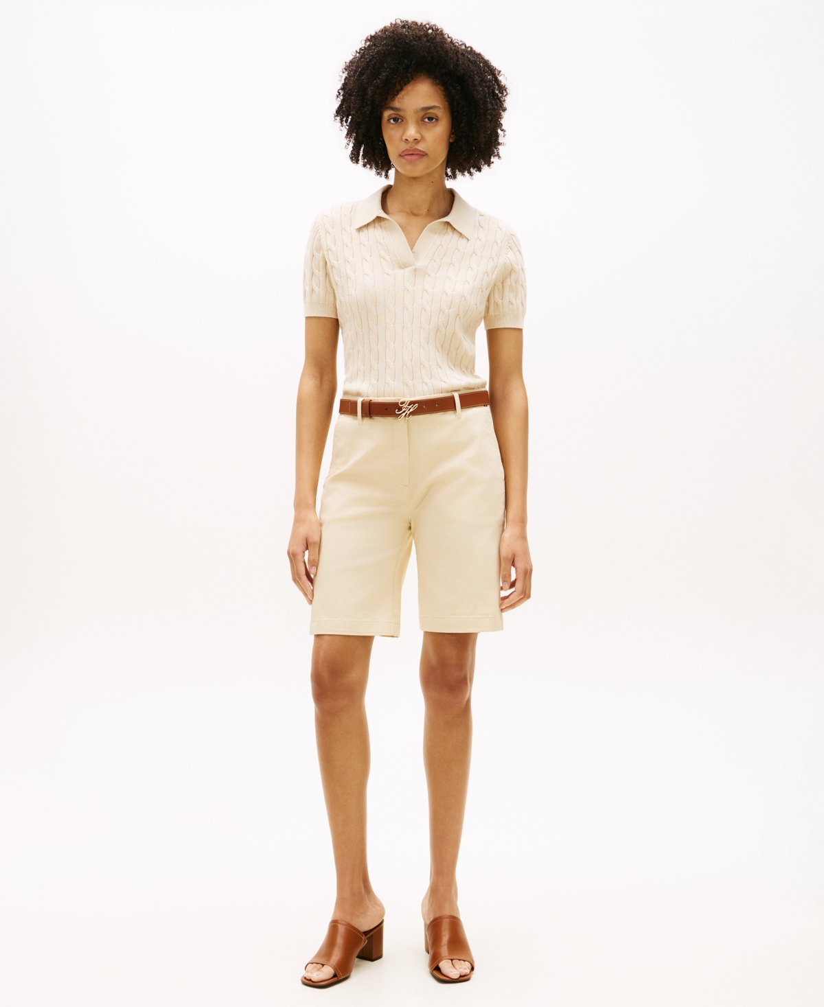 Tommy Hilfiger Women’s Twill Slim Straight Shorts – Country Ivory Tommy Hilfiger Women’s Twill Slim Straight Shorts – Country Ivory