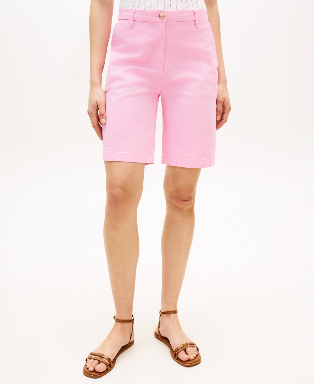 Tommy Hilfiger Women’s Twill Slim Straight Shorts – Rose Petal