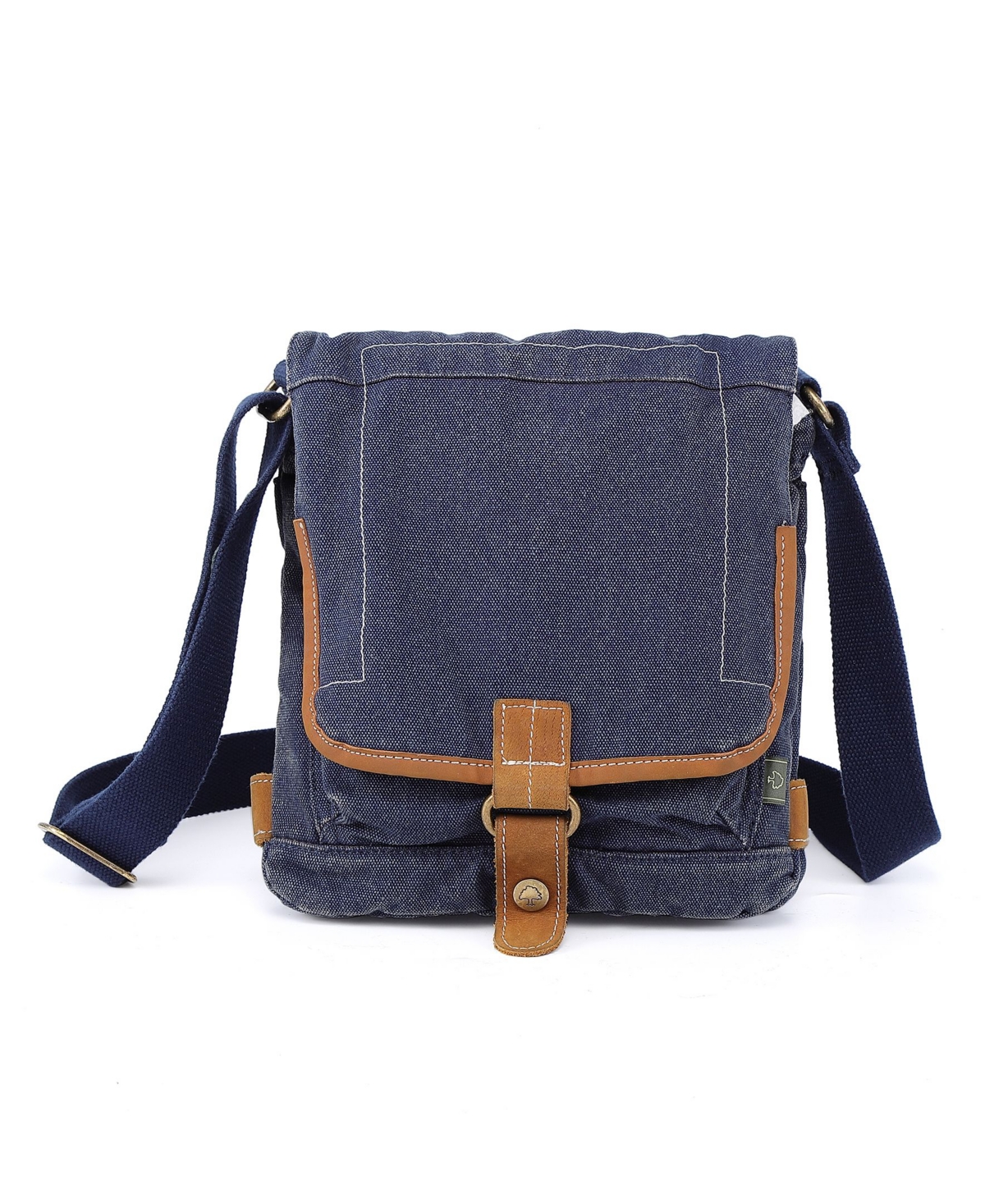 Tsd Brand Atona Classic Flap Canvas Crossbody Bag – Blue Tsd Brand Atona Classic Flap Canvas Crossbody Bag – Blue