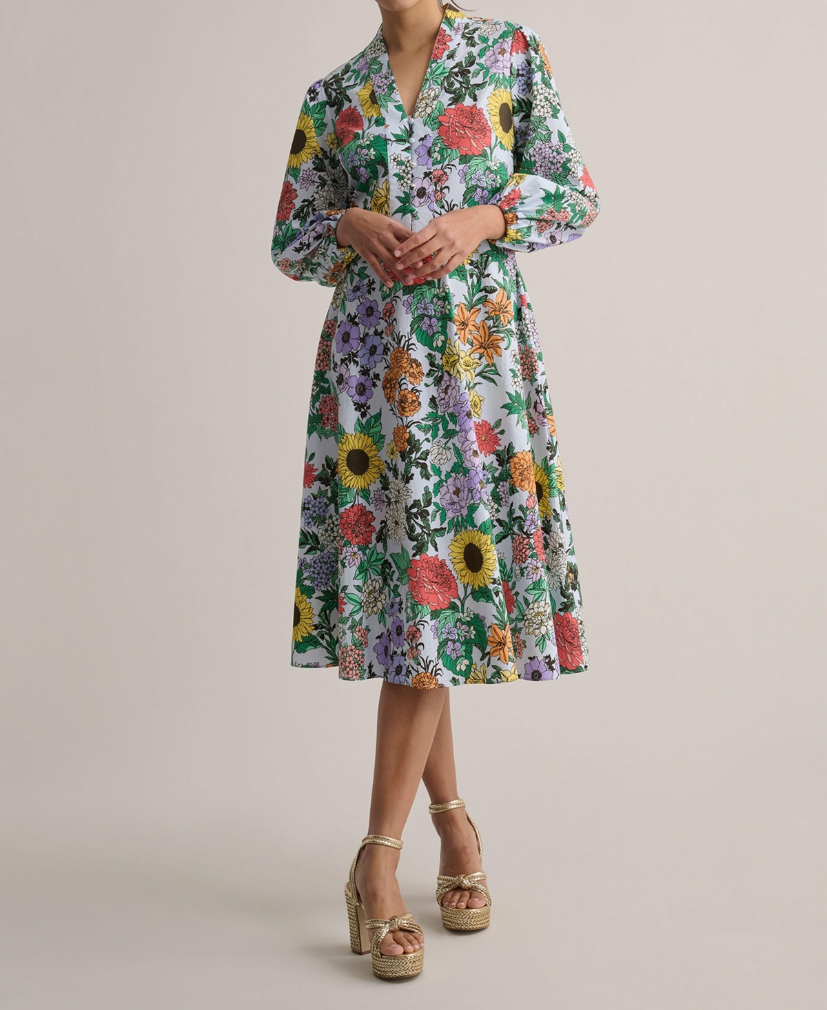 UNTUCKit Women’s Stretch Cotton Floral Lucia Dress – Blue UNTUCKit Women’s Stretch Cotton Floral Lucia Dress – Blue