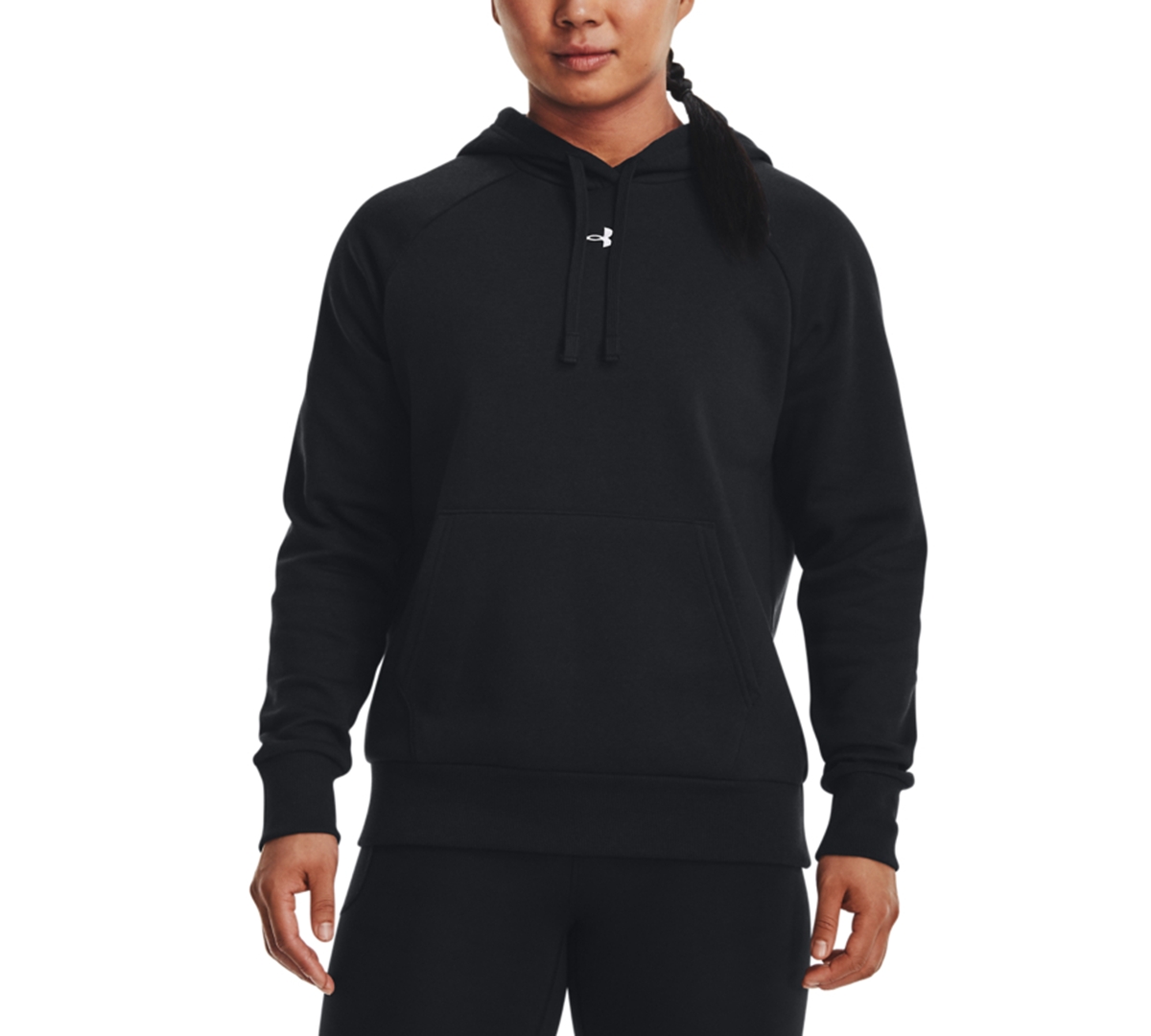 Under Armour Women’s Rival Fleece Long-Sleeve Hoodie – Black / / White Under Armour Women’s Rival Fleece Long-Sleeve Hoodie – Black / / White