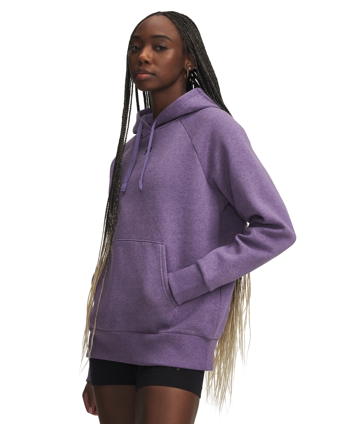 Under Armour Women’s Rival Fleece Long-Sleeve Hoodie – Purple Luxe Light Heather