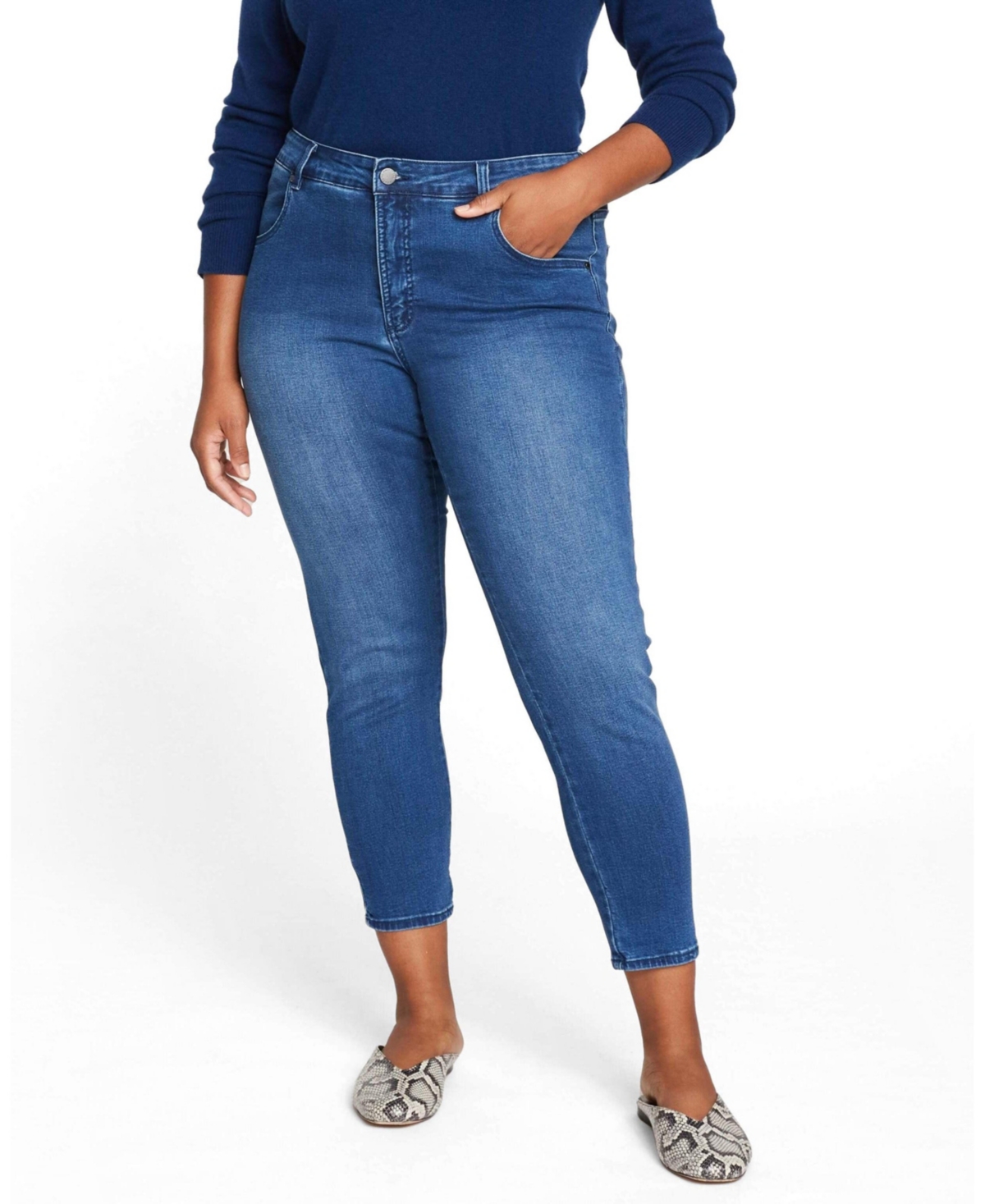 Universal Standard Women’s Seine Mid Rise Skinny Jeans – True blue