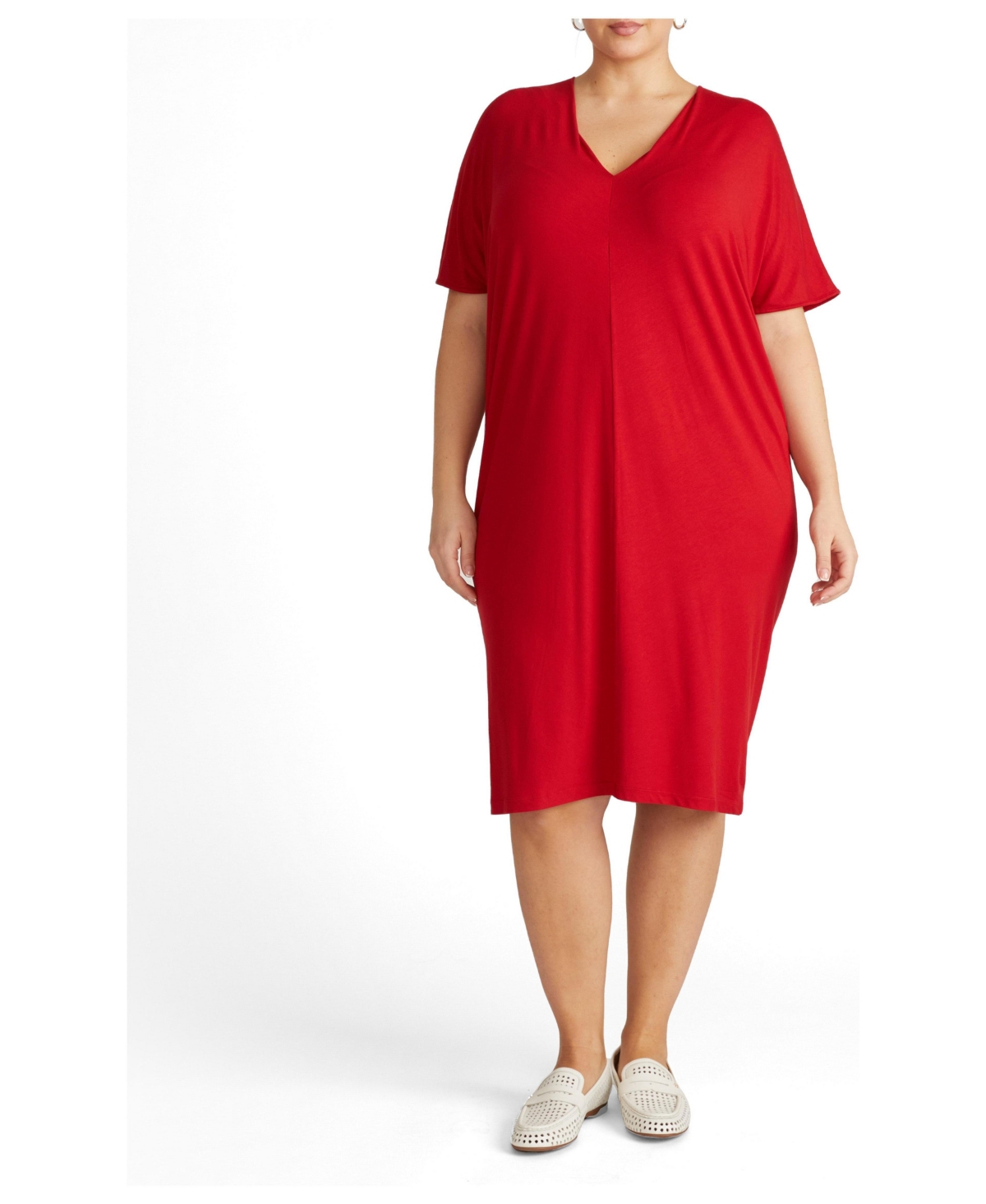 Universal Standard Women’s Teresa Liquid Jersey V-Neck Dress – Red Universal Standard Women’s Teresa Liquid Jersey V-Neck Dress – Red