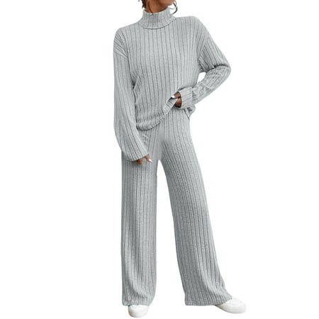 Vest Sets Women 2 Piece Outfits Women s Two Piece Knit Matching Outfits High Neck Slit Hem Tee And Pants Tracksuit Sets Suit Pants Women Long Sleeve Pantsuit plus Jacket Stretch Snow Suit Set Gray XL Vest Sets Women 2 Piece Outfits Women s Two Piece Knit Matching Outfits High Neck Slit Hem Tee And Pants Tracksuit Sets Suit Pants Women Long Sleeve Pantsuit plus Jacket Stretch Snow Suit Set Gray XL