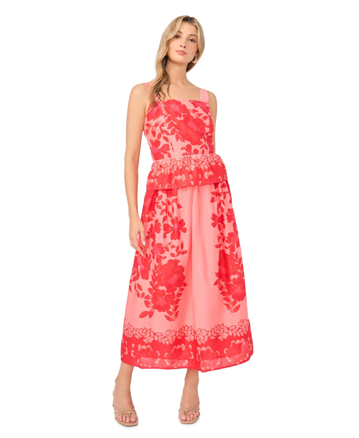 Vince Camuto Women’s Cotton Pull-On Elastic Waist Skirt – Lobster Red