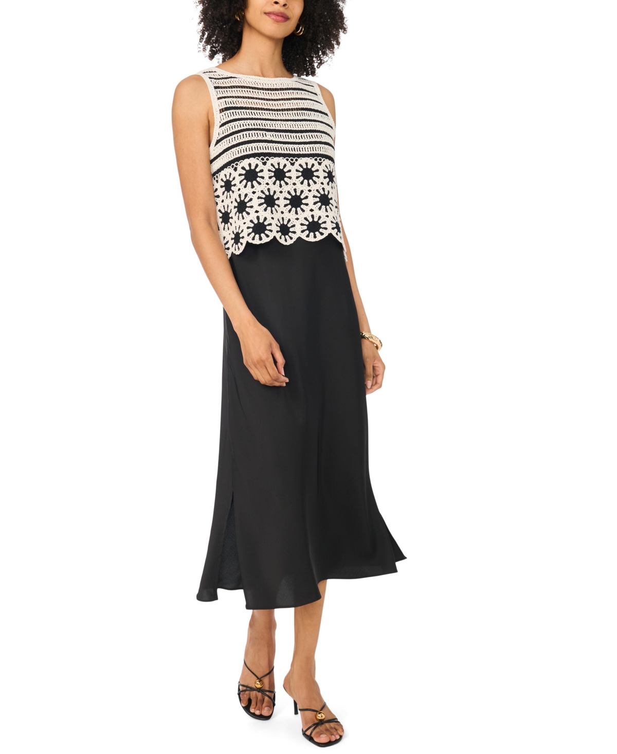 Vince Camuto Women’s Crewneck Slip Dress – Rich Black Vince Camuto Women’s Crewneck Slip Dress – Rich Black