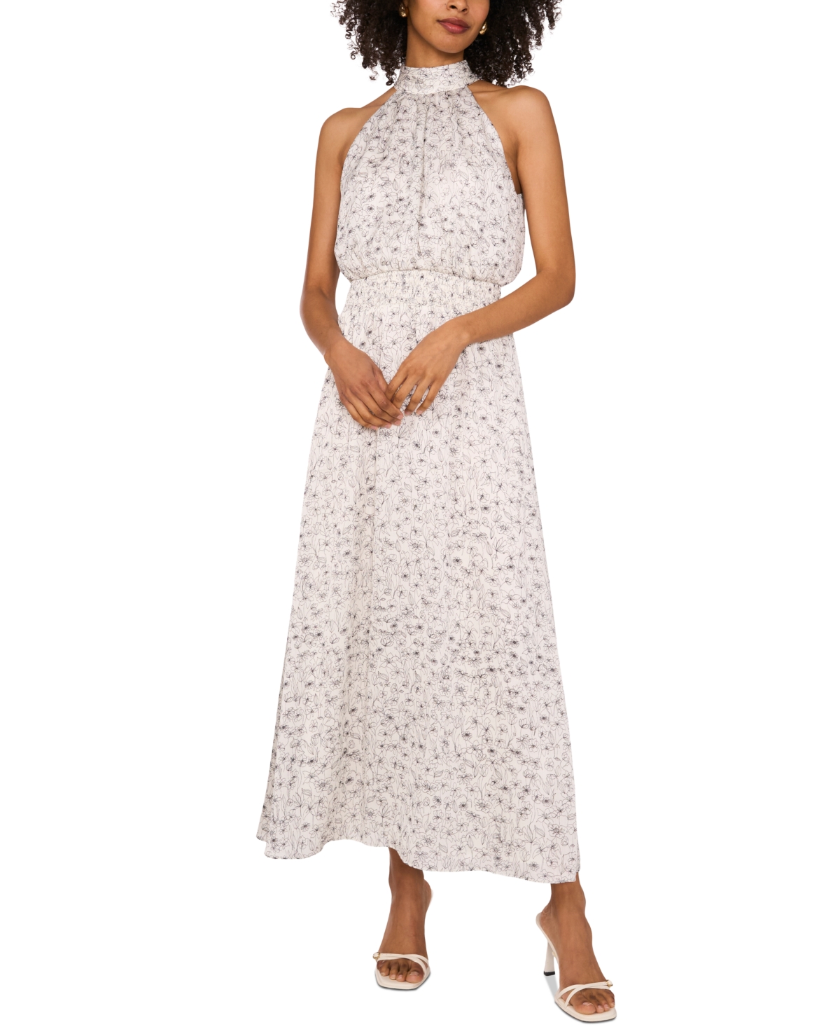 Vince Camuto Women’s Halter-Neck Maxi Dress – New Ivory Vince Camuto Women’s Halter-Neck Maxi Dress – New Ivory