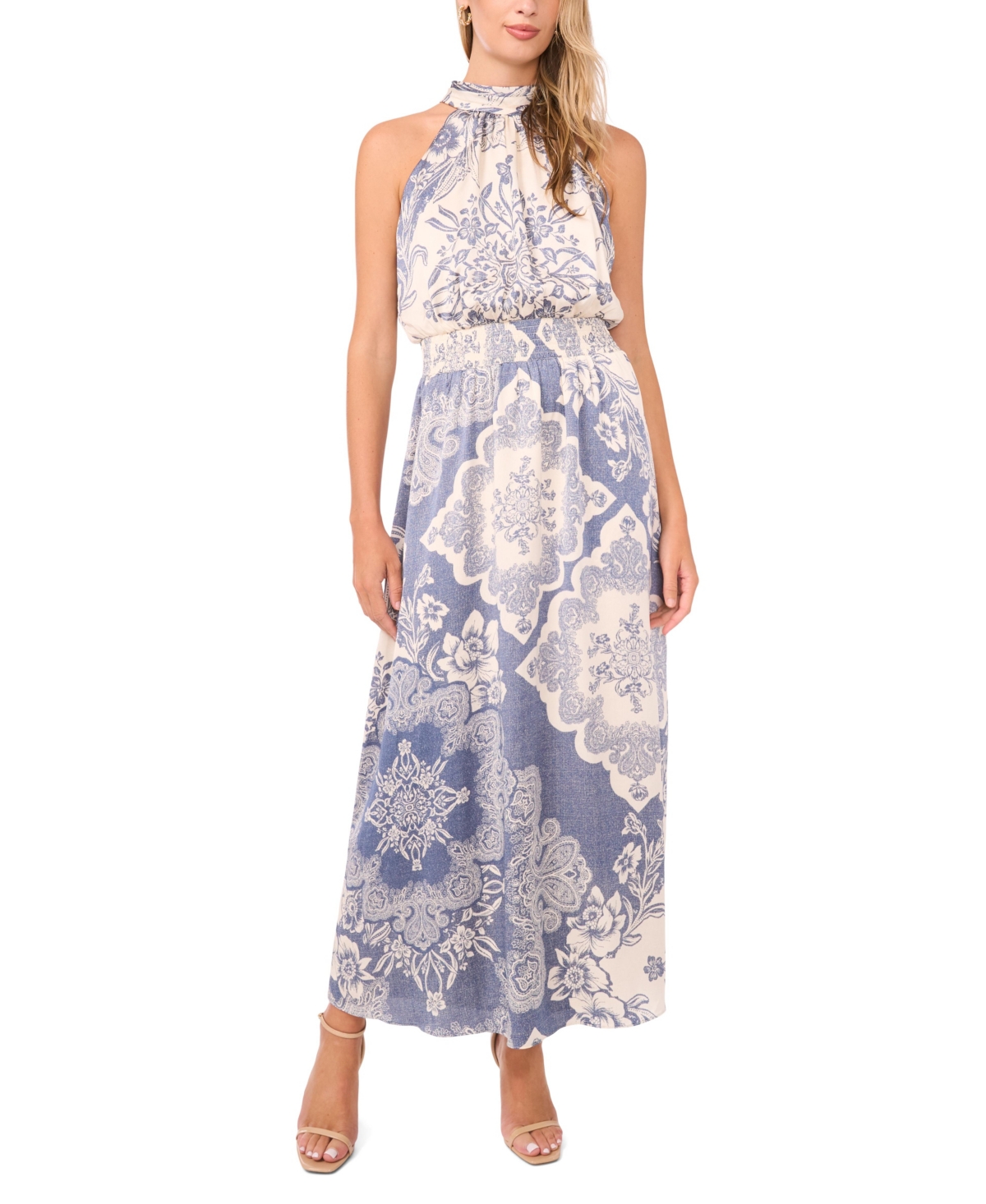 Vince Camuto Women’s Halter Neck Sleeveless Dress – Denim