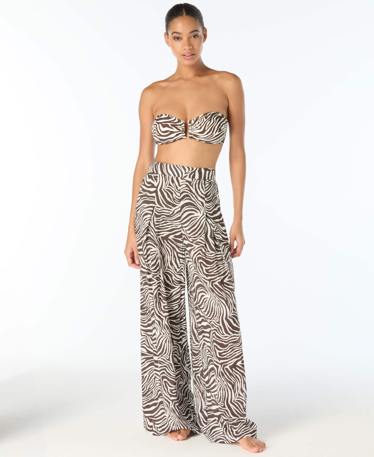 Vince Camuto Women’s Printed Cover-Up Pants – Chocolate Vince Camuto Women’s Printed Cover-Up Pants – Chocolate