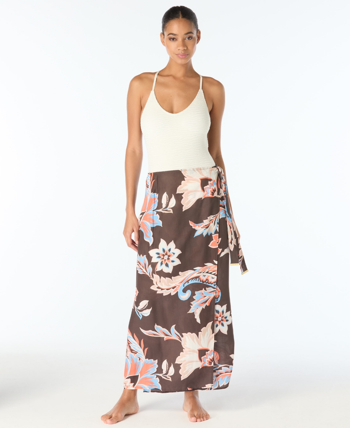Vince Camuto Women’s Printed Wrap Swim Maxi Skirt – Chocolate Vince Camuto Women’s Printed Wrap Swim Maxi Skirt – Chocolate