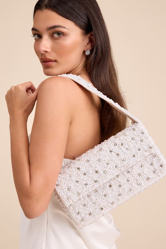 Vivi White Pearl Rhinestone Shoulder Bag Vivi White Pearl Rhinestone Shoulder Bag