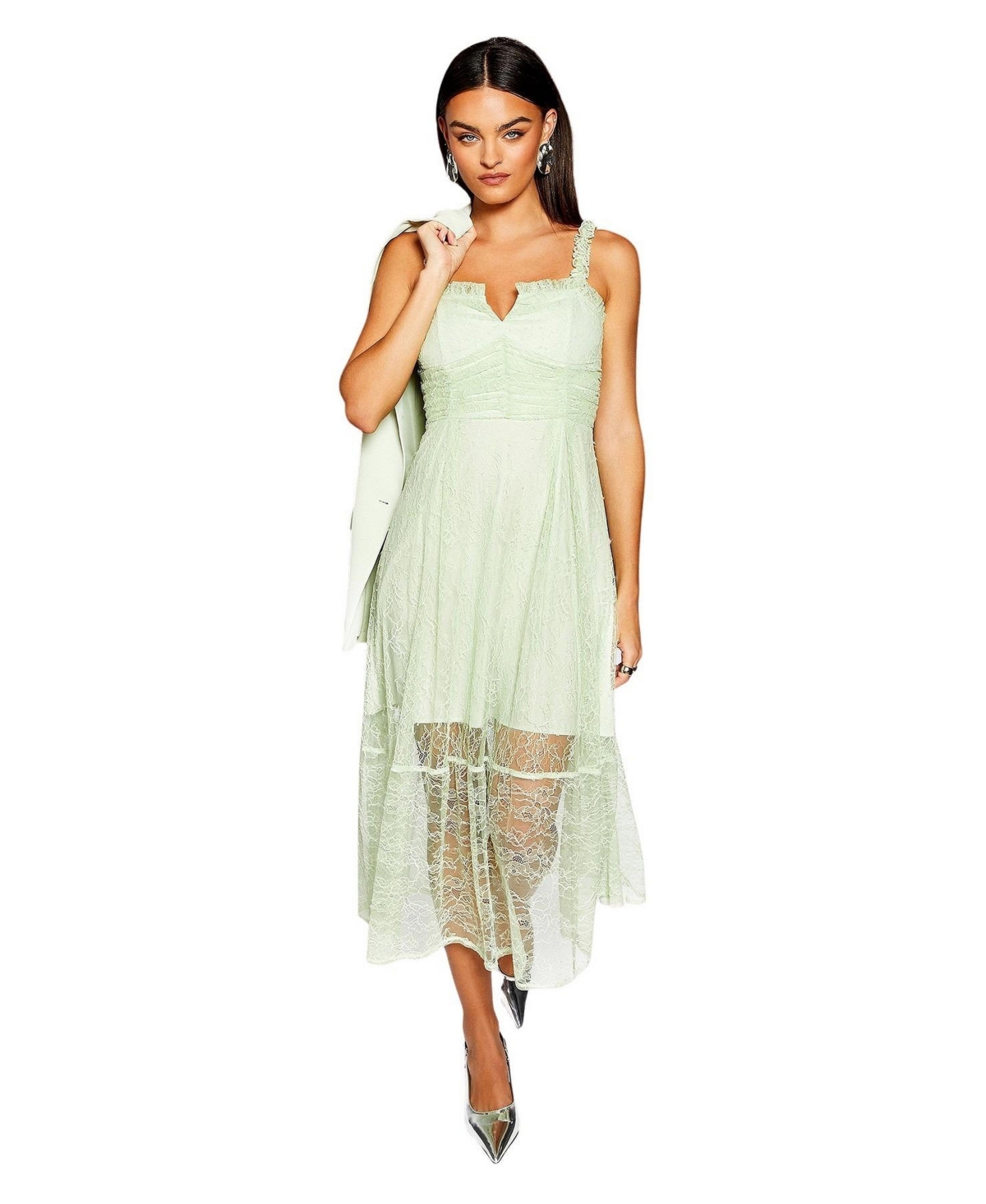 Warehouse Women’s Runway Lace Detail Maxi Dress – Sage Warehouse Women’s Runway Lace Detail Maxi Dress – Sage
