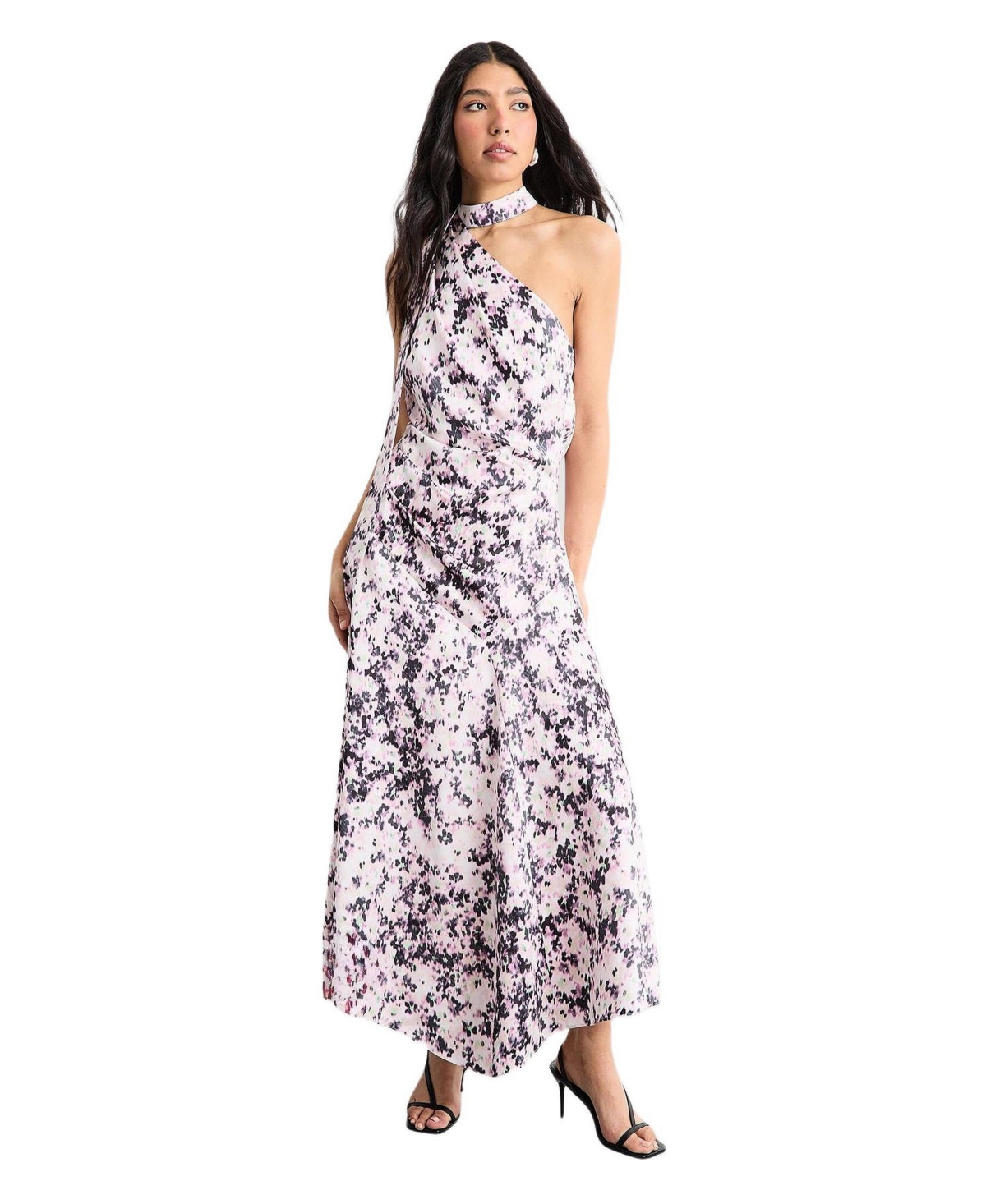Warehouse Women’s Scarf Tie Asymmetric Maxi Dress – Multi Warehouse Women’s Scarf Tie Asymmetric Maxi Dress – Multi