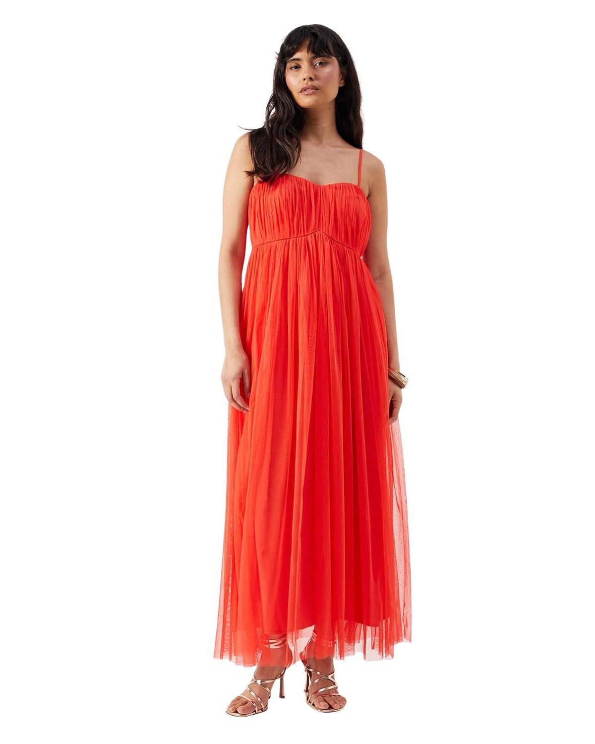 Warehouse Women’s Tulle Strappy Bandeau Maxi Dress – Red Warehouse Women’s Tulle Strappy Bandeau Maxi Dress – Red