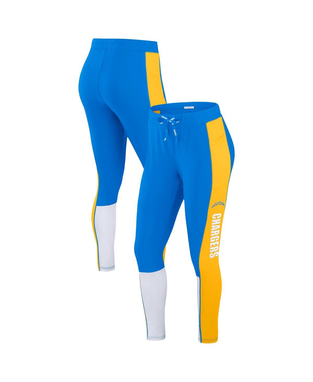 Wear By Erin Andrews Women’s Powder Blue/Gold Los Angeles Chargers Color-Block Leggings – Powder Blue, Gold
