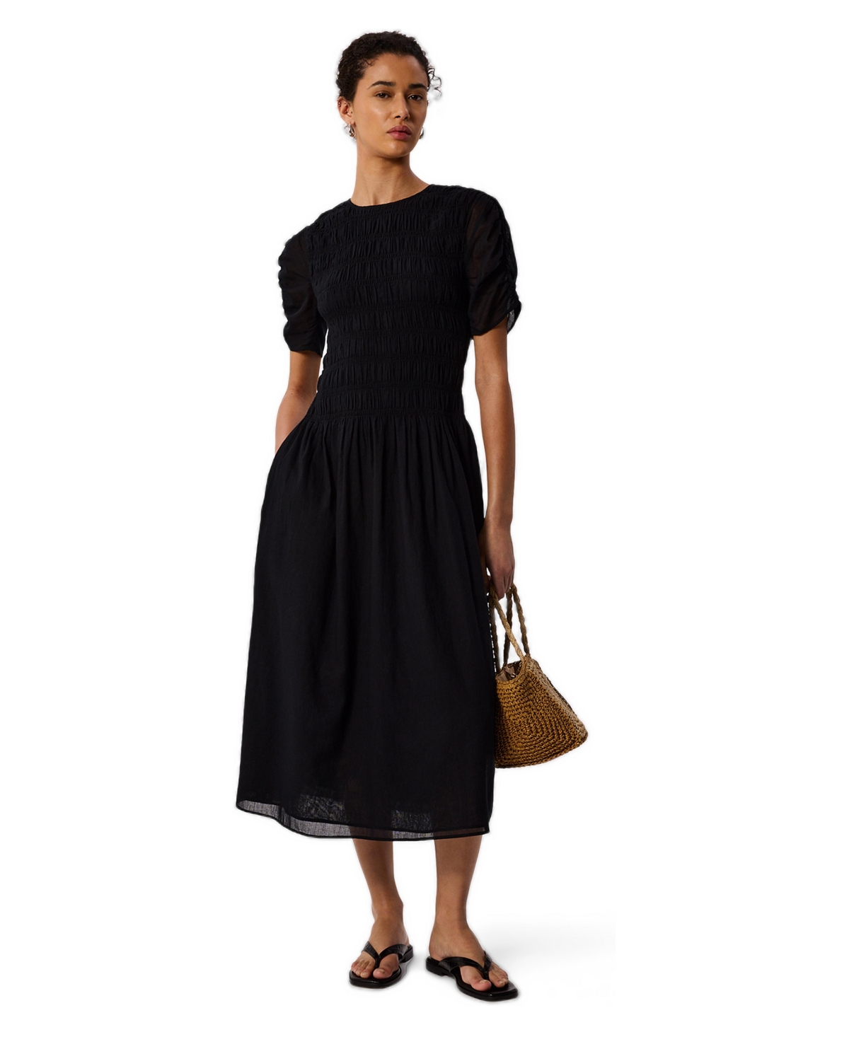 Whistles Women’s Avery Smoked Dress – Black