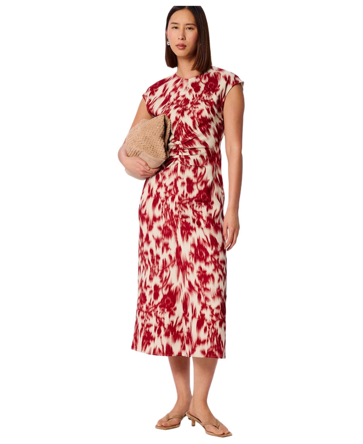 Whistles Women’s Blurred Floral Crepe Dress – Red Whistles Women’s Blurred Floral Crepe Dress – Red