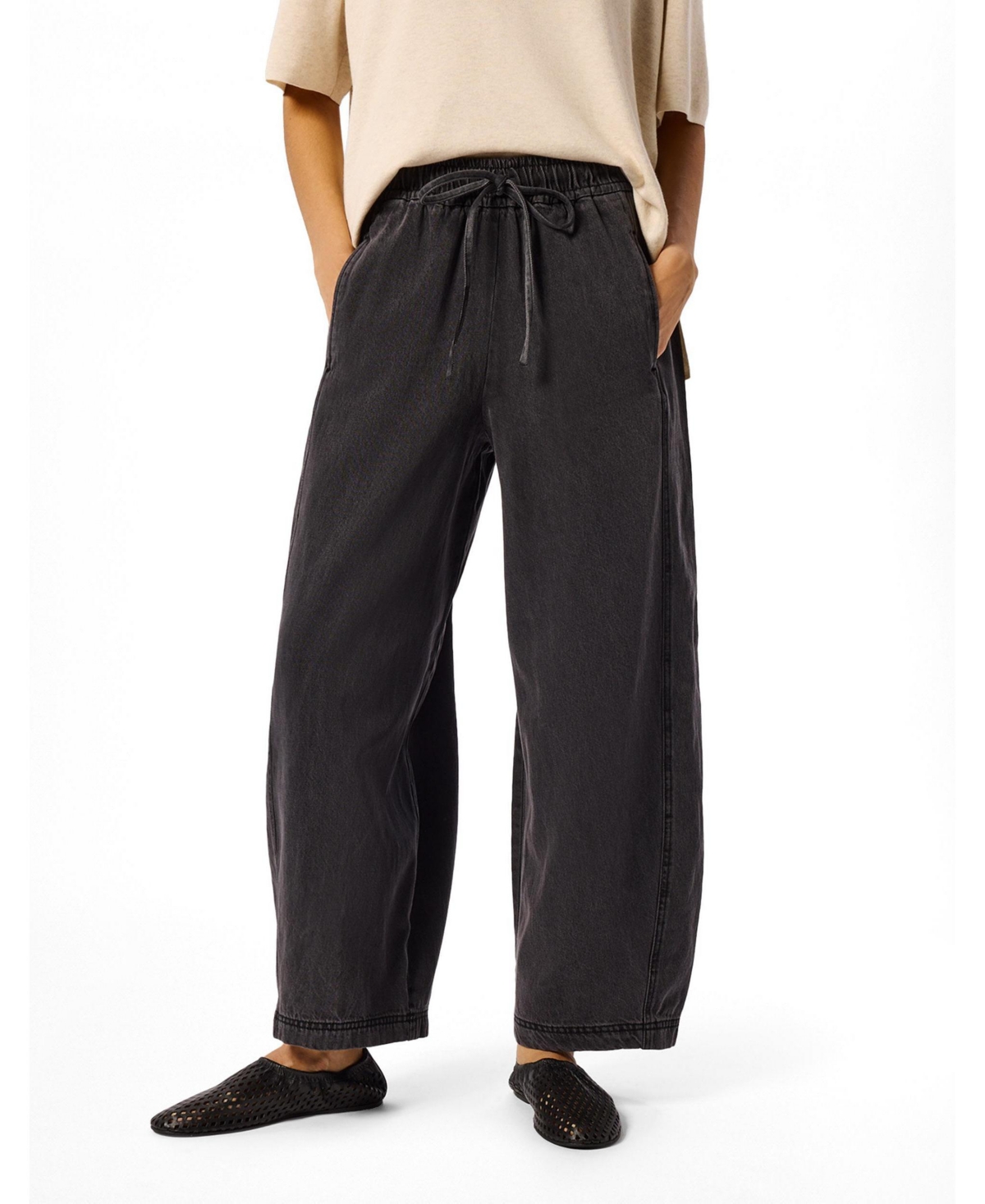 Whistles Women’s Casual Denim Barrel Trouser – Washblack Whistles Women’s Casual Denim Barrel Trouser – Washblack
