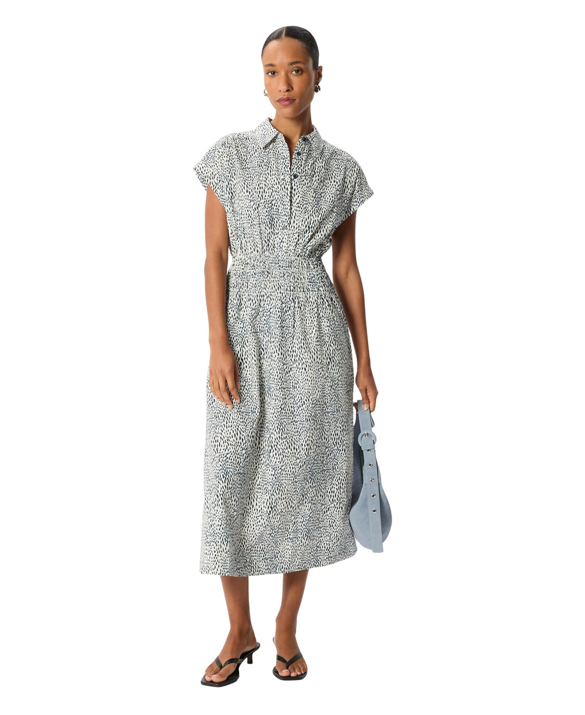 Whistles Women’s Flecked Animal Collared Dress – Navy/multi Whistles Women’s Flecked Animal Collared Dress – Navy/multi