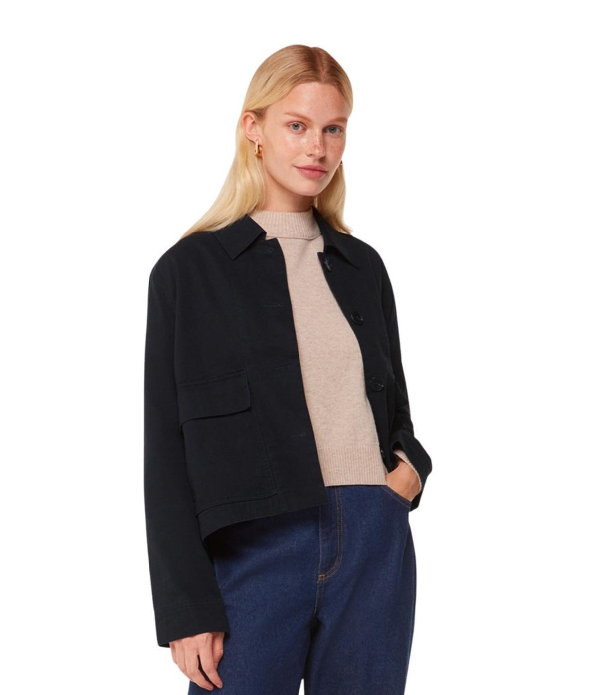 Whistles Women’s Marie Casual Jacket – Washed black Whistles Women’s Marie Casual Jacket – Washed black