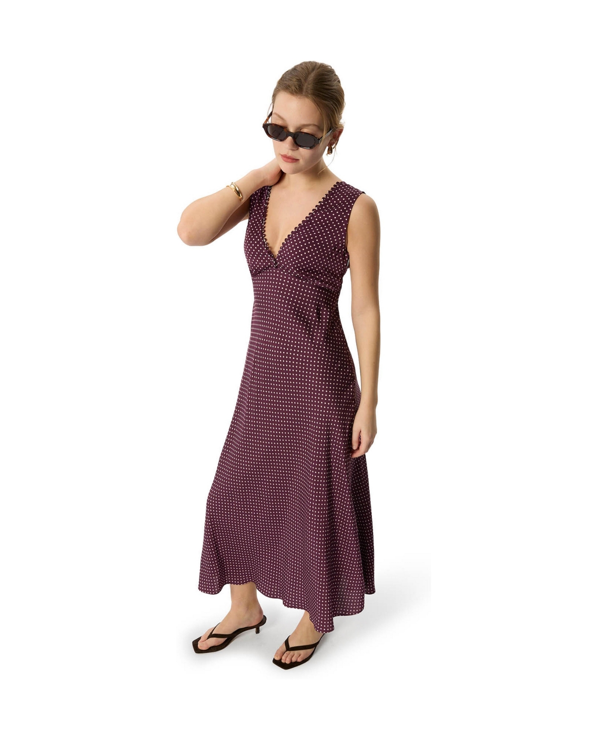 Whistles Women’s Mini Spot Sleeveless Dress – Purple/multi
