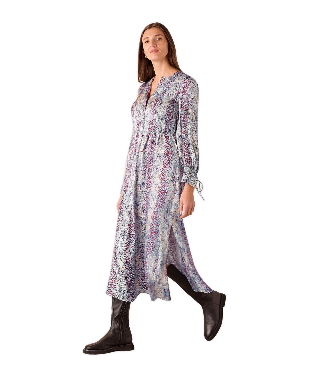 Whistles Women’s Mottled Snake Print Midi Dress – Multicolour
