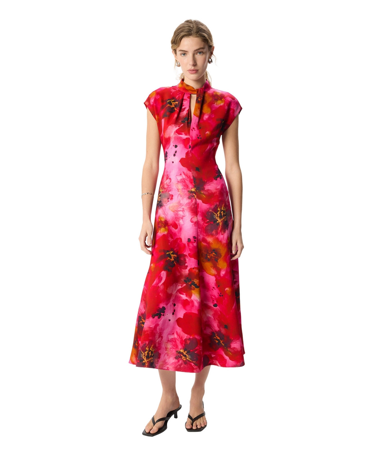 Whistles Women’s Painterly Floral Midi Dress – Pink/multi Whistles Women’s Painterly Floral Midi Dress – Pink/multi