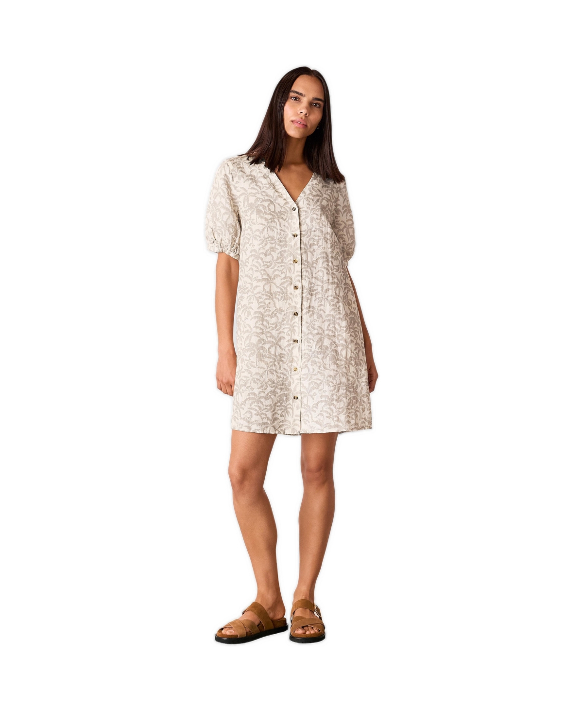 Whistles Women’s Palm Print Linen Blend Mini Dress – Ivory/multi Whistles Women’s Palm Print Linen Blend Mini Dress – Ivory/multi