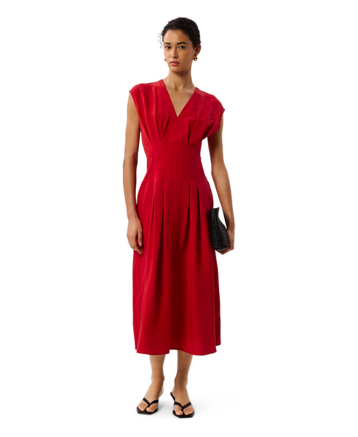 Whistles Women’s Panel Linen Blend Dress – Red Whistles Women’s Panel Linen Blend Dress – Red